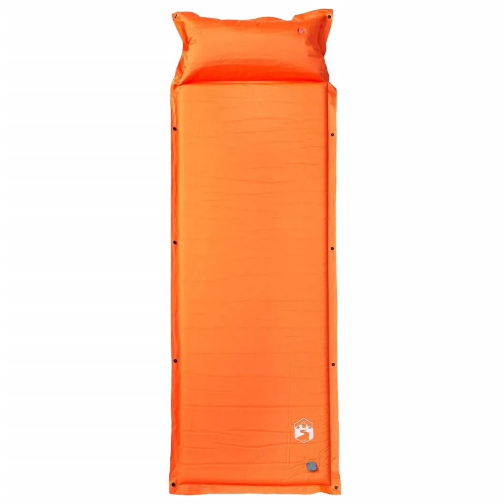 Matelas auto-gonflant avec coussin intégré Orange XL pour camping