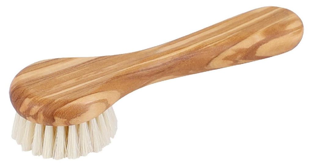 Redecker Gesichtsbürste, Olivenholz, mit Stiel, 15,5 cm