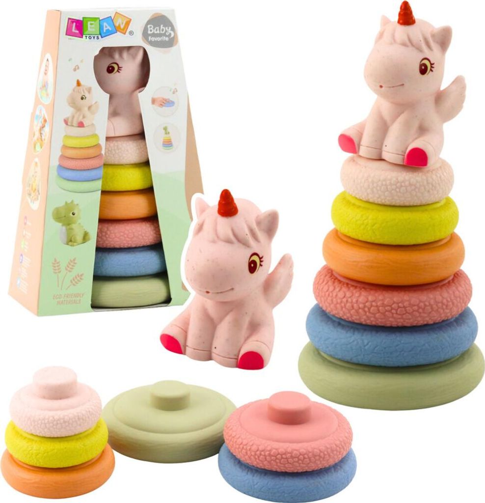 Weiche sensorische Pyramide Einhorn Gummi ECO Bunt