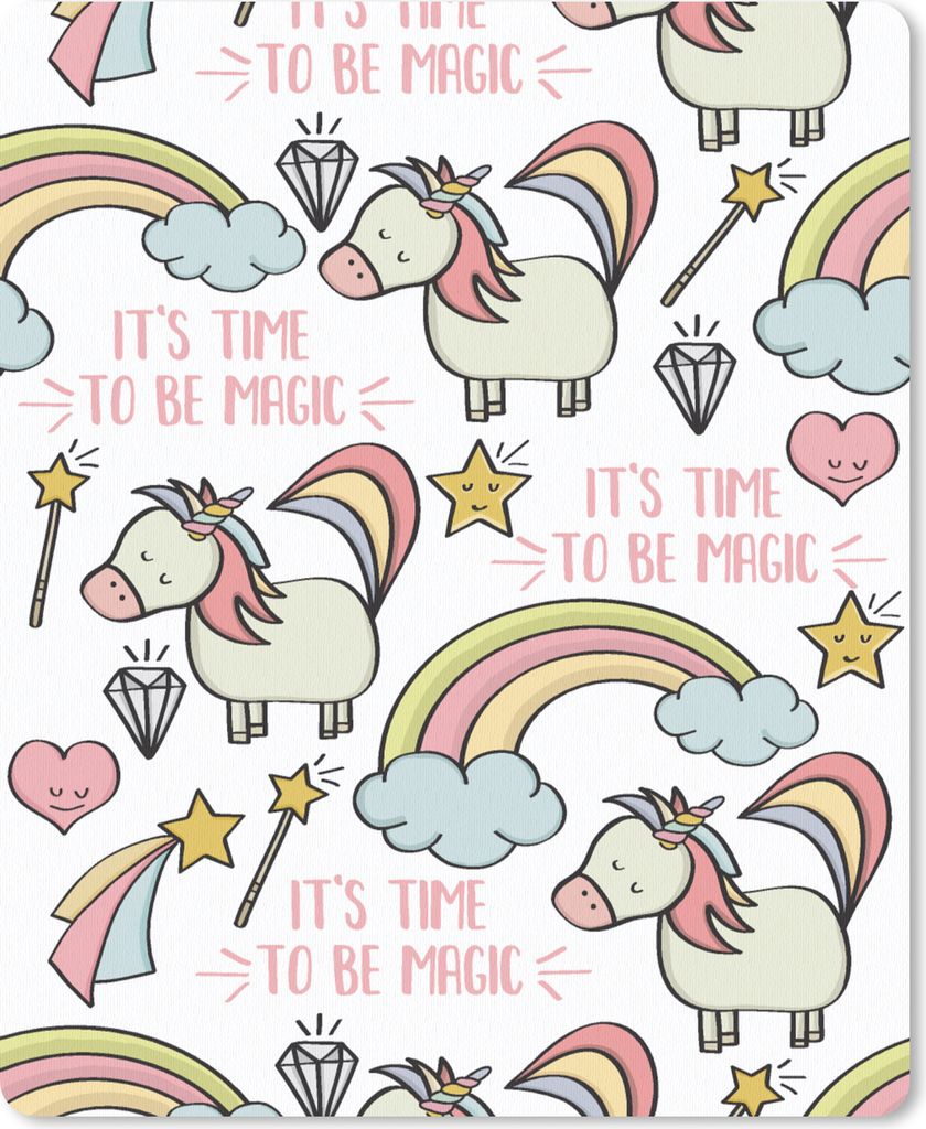 MuchoWow Mauspad Mousepad Regenbogen - Einhorn - Diamant - Zitate - Muster 30x40 cm - Mousepads - Maus Mat - Pad - Mausunterlage - Mausmatten