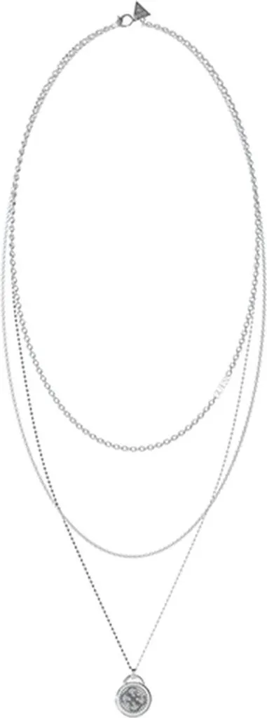 Collier Guess pour femme argenté avec pendentif triangle et strass