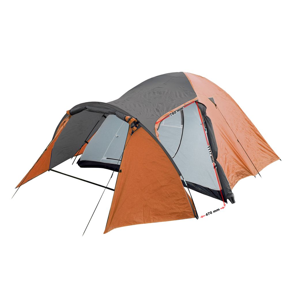 Igluzelt Kuppelzelt Zelt Campingzelt Outdoor Camping 3 Personen orange/schwarz 