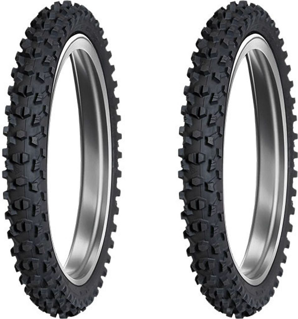 Paar Motorradreifen Dunlop 80/100-21 51M + 80/100-12 41M Geomax Mx34