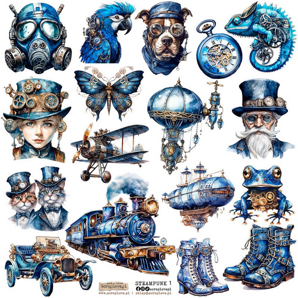 AUFKLEBER Nachbildung Stickers - ScrapLove - Steampunk 1