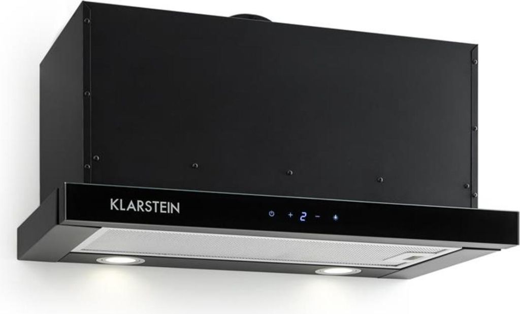 Klarstein Vinea Dunstabzugshaube ausziehbar mit 610m³/h max. Abluftleistung, Flachschirmhaube Einbau, Unterbau, Dunstabzugshaube 60cm breit, Abluf...