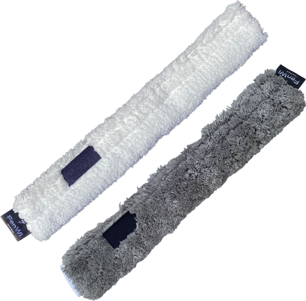 FenWi Ersatz-Wischbezug für Profi Kombi-Fensterwischer im 2er-Set, Putzrolle (35/40cm) I Mikrofaser Einwascher für Fensterreiniger zur Glasreinigung