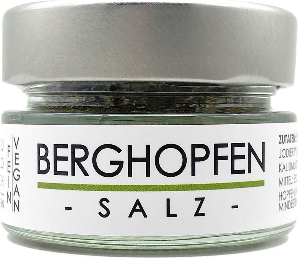 my herbs Berghopfen Salz - feines Alpensalz mit Berghopfen 70 Gramm im Glas