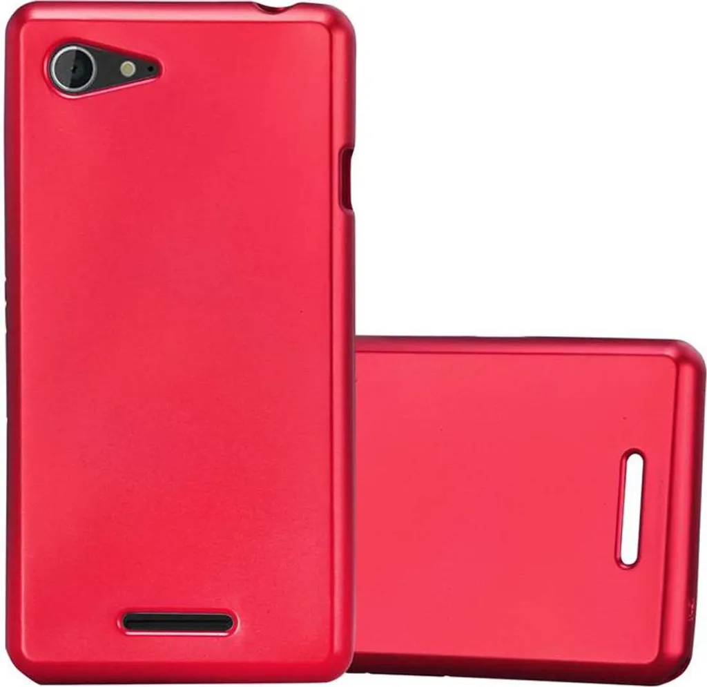 CADORABO Custodia Protettiva In Silicone TPU Flessibile Retro Copertina Sony Xperia L1 Frost Rosso 77360006