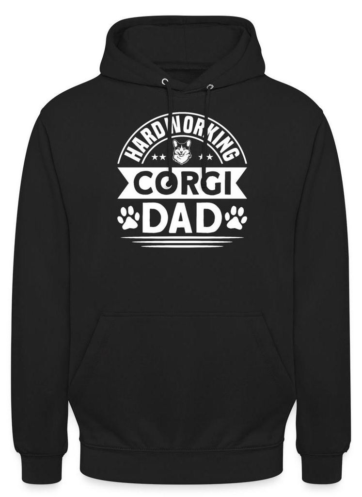 Spreadshirt Hardworking Corgi Dad Uni Hoodie, 3XL, Schwarz