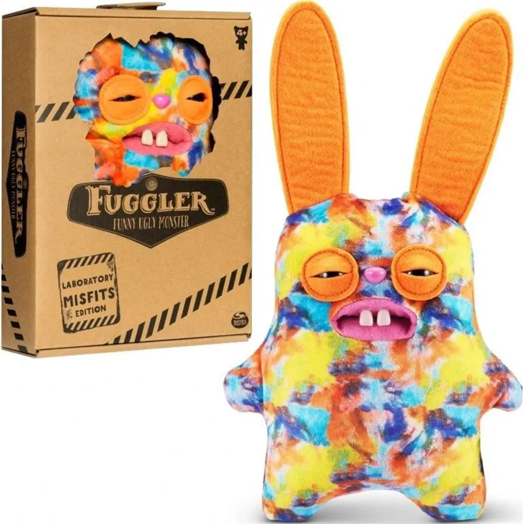 Peluche monstre Fuggler aux dents humaines, doudou vilain lapin enragé