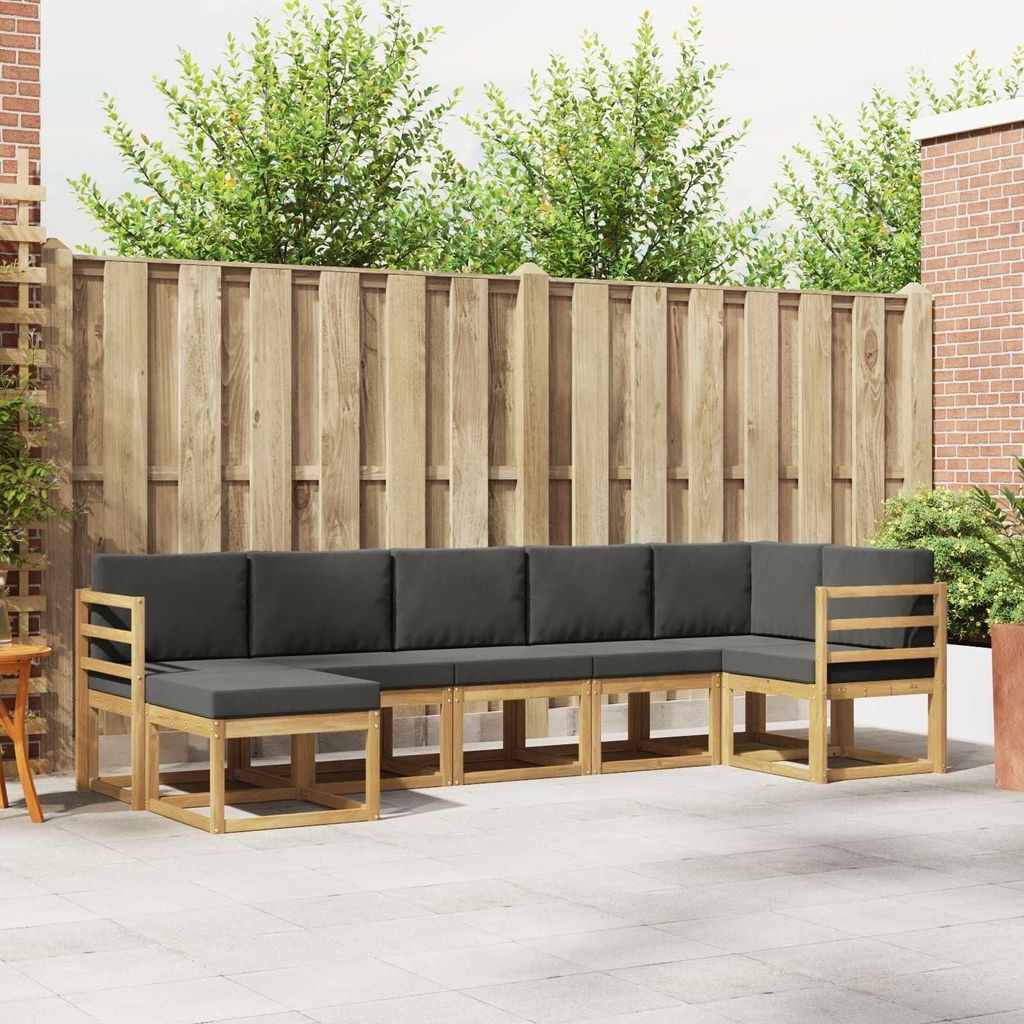 Möbel Outdoor-Sofagarnitur 7 pcs Weiß und Anthrazit PolyesterGartensofas - Gartensofas c3192