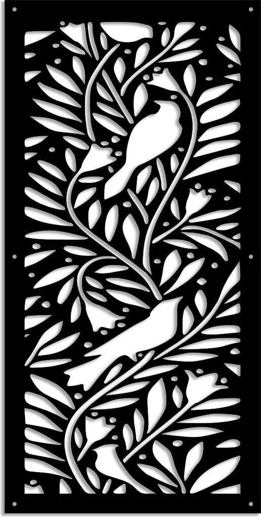 Divisorio Design Nero Colibri 50x150 | Pannello Parasole PVC Traforato