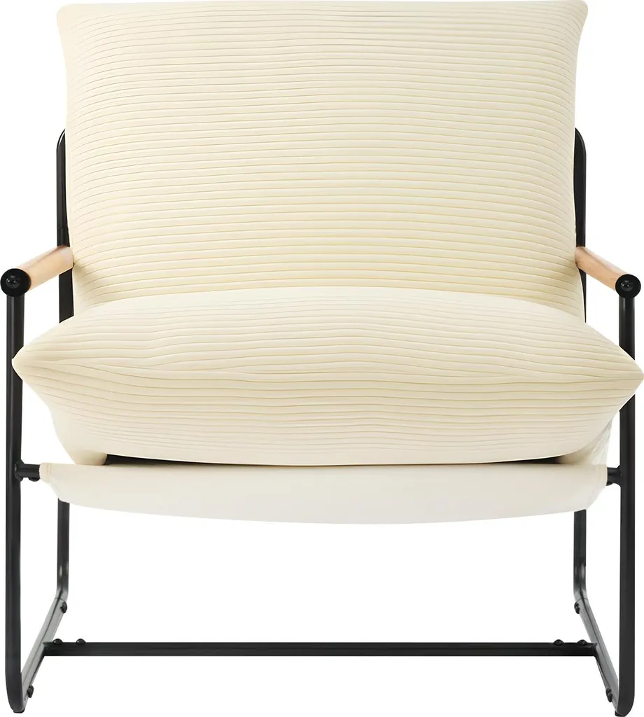 Fauteuil de lecture confortable beige idéal pour salon et coin bureau