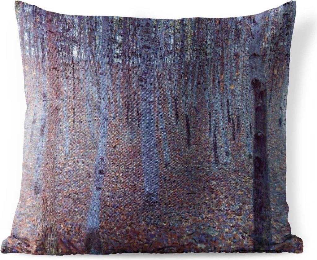 MuchoWow Outdoor Kissen - Buchenhain - Gemälde von Gustav Klimt - 40x40 cm - Wetterfest - Lounge Kissen - Kopfkissen - Interieur - Polster mit Bild
