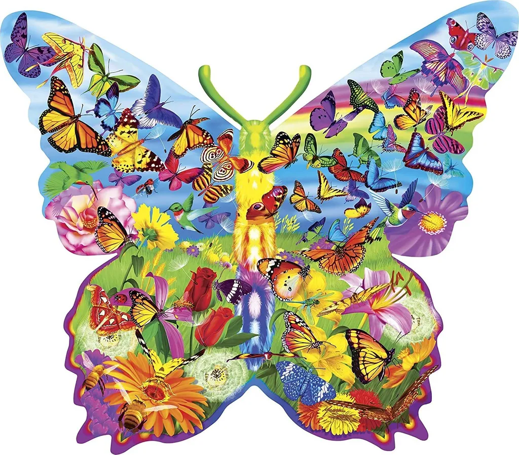 Puzzle 1000 pièces MASTERPIECES Butterfly Surprise forme papillon
