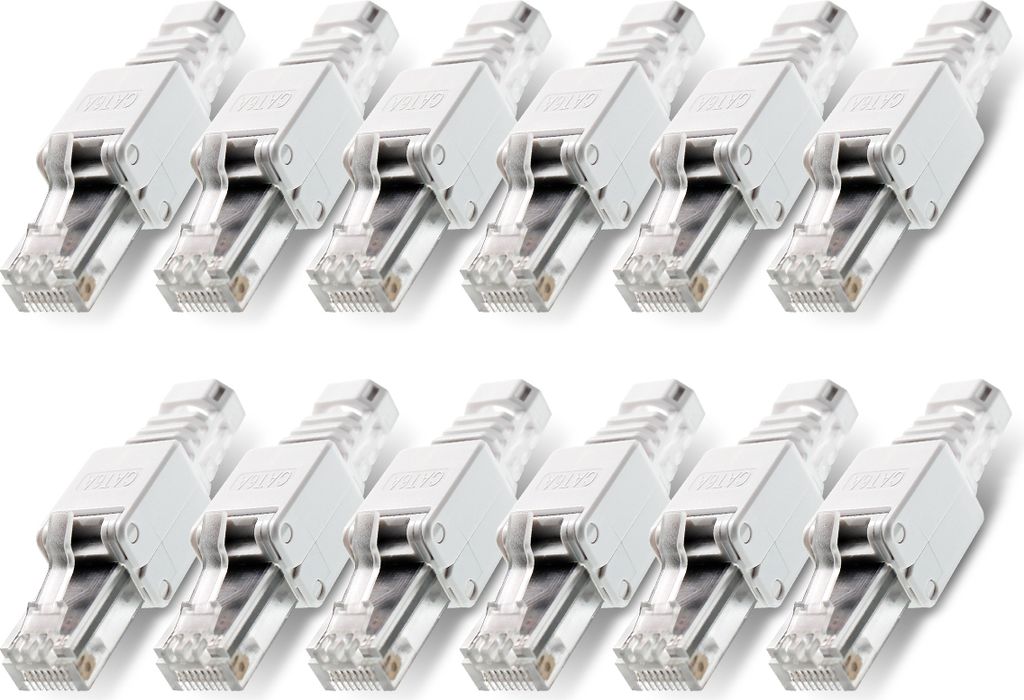 12x Netzwerkstecker CAT6A RJ45 Werkzeuglose Montage CAT 7 / 6 / 5 Netzwerk Kabel