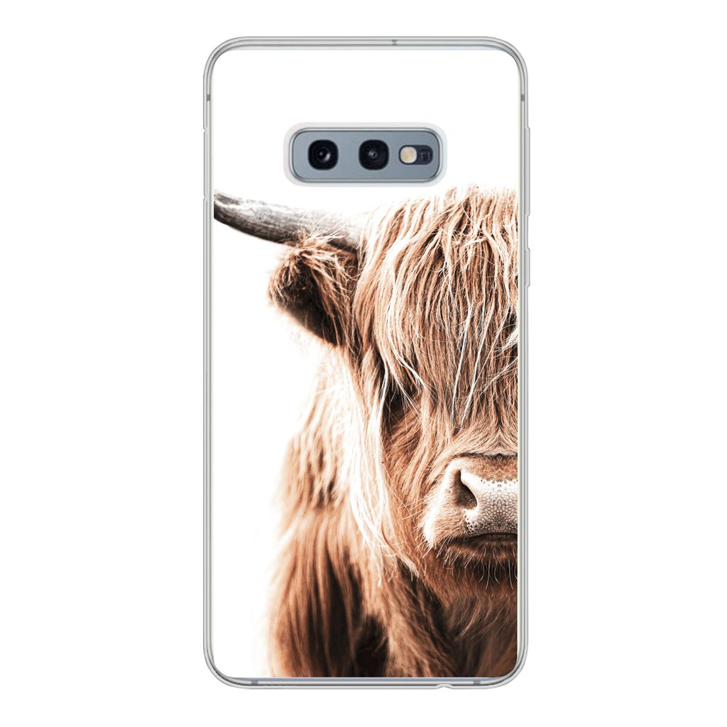 MuchoWow Handyhülle Schutzhülle Hülle für Samsung Galaxy S10e Schottischer Highlander - Kuh - Tiere Silikon Softcase Handy Hülle - Handy