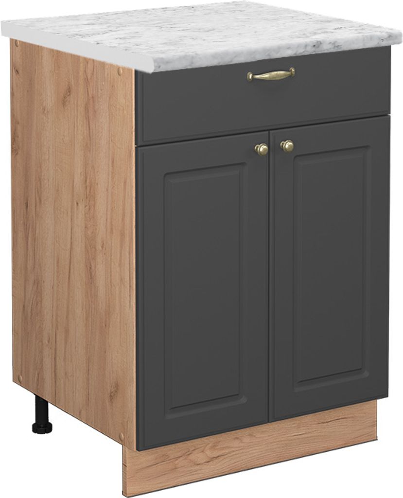 Küchenunterschrank Vicco Fame-Line Anthrazit-Gold 60 cm mit Produktbild 