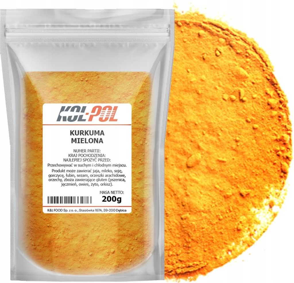KURKUMA MIELONA 200g Naturalna aromatyczna przyprawa wysoka Zdjęcie produktu 