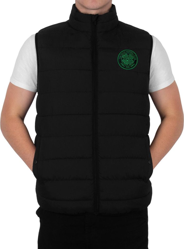 Celtic FC - Weste für Herren, Wattiert GF646 (M) (Schwarz)
