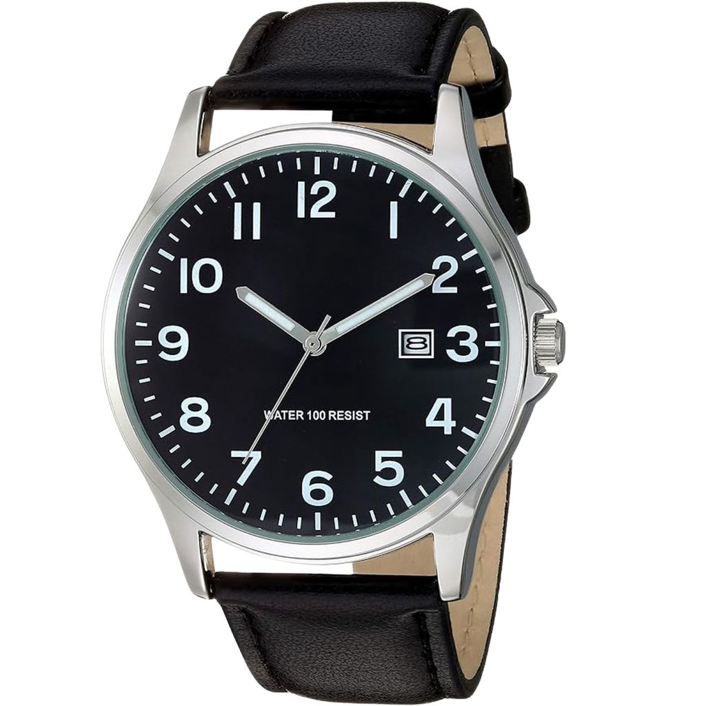 Tyme Tokyo Herren Uhr mit Lederarmband Analog Quarz Wasserdicht Moderne Klassische Armbanduhr in Geschenkbox, Schwarz