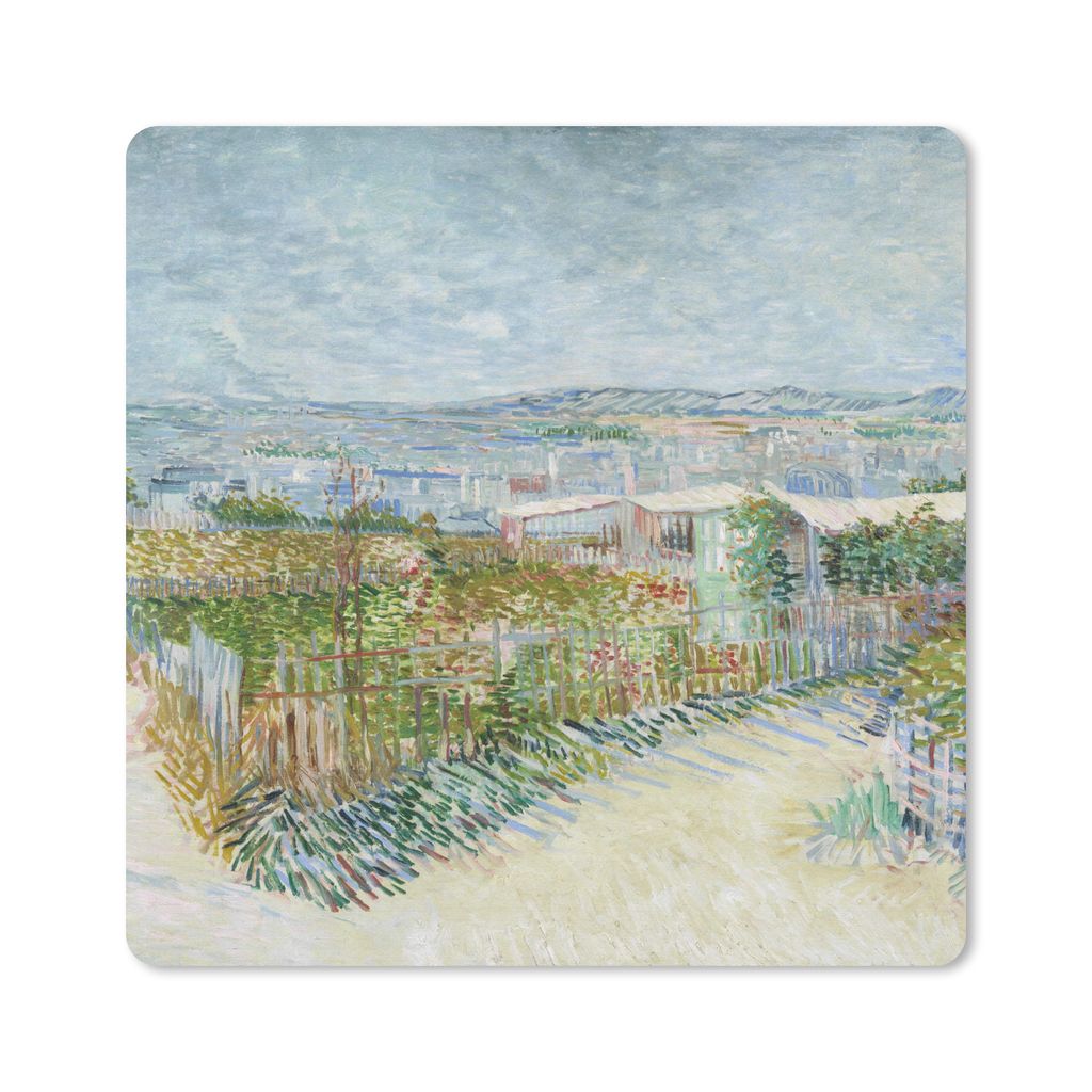 MuchoWow Mauspad Mousepad Montmartre: hinter der Mühle von Galette - Vincent van Gogh 20x20 cm - Mousepads - Maus Mat - Pad - Mausunterlage - De...