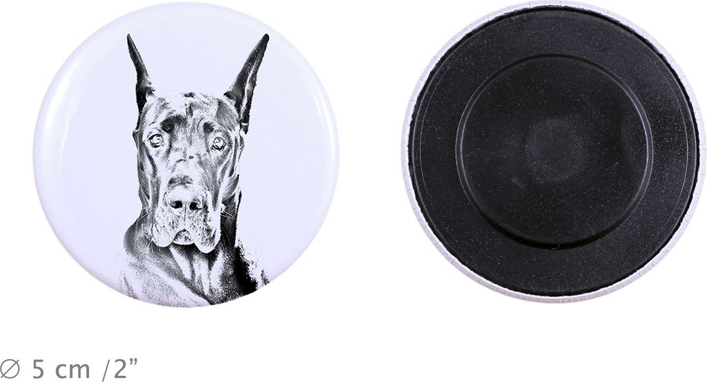 Deutsche Dogge, Ulmer Dogge, Große Dogge Magnet mit einem Hundepfotenabdruck, außergewöhnlich leicht, starker Magnet, handgefertigtes Produkt de...