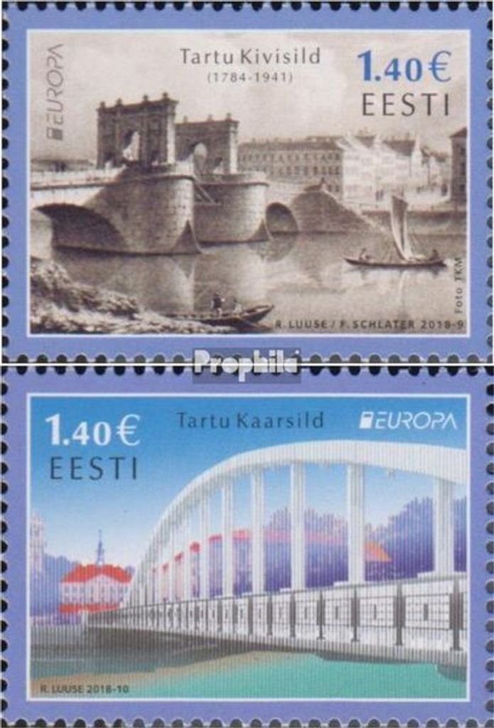 Briefmarken Estland 2018 Mi 919-920 (kompl.Ausg.) postfrisch Brücken