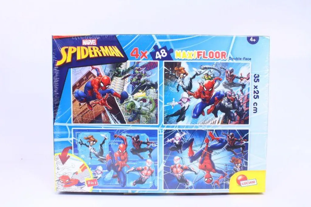 Puzzle Spiderman 4x48 pièces Double Face Lisciani 00385 à Colorier