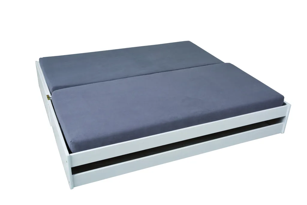 Cadre de Lit Blanc 90x200 cm Lotved pour Chambre Enfant ou Studio Privé