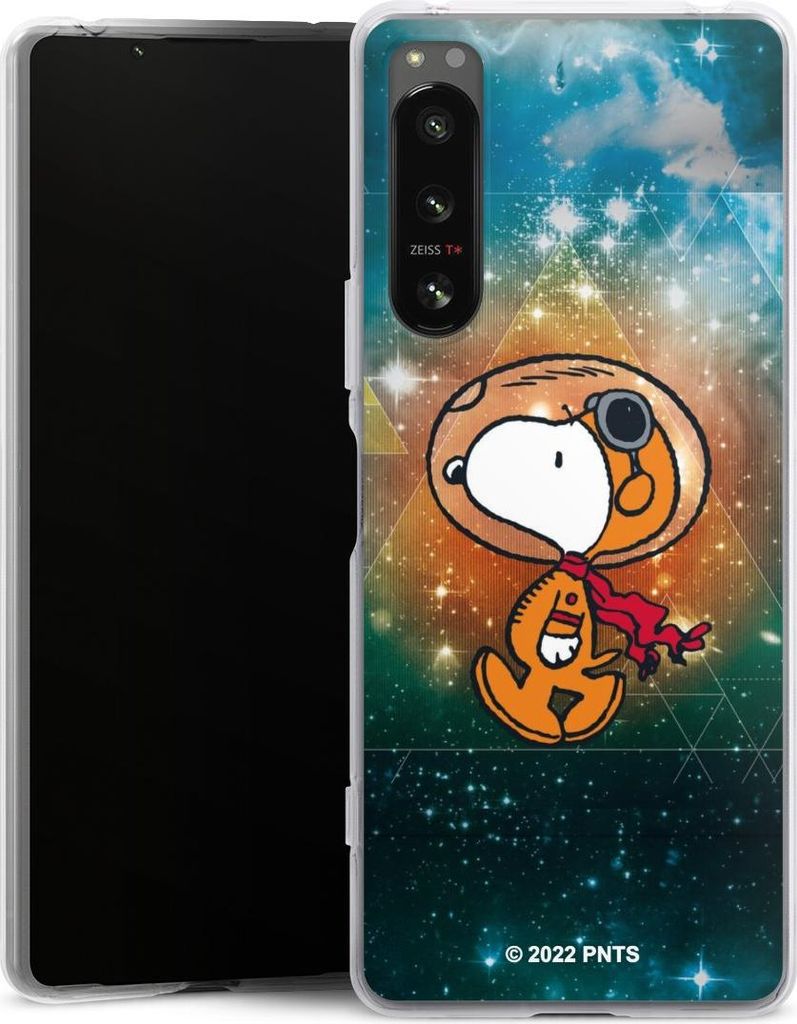 DeinDesign Handyhülle für Sony Xperia 5 IV Silikon Hülle Case Smartphone Schutzhülle Astronaut Offizielles Lizenzprodukt Snoopy