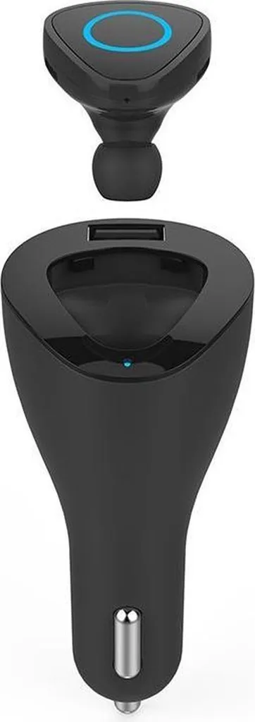 Oreillette Bluetooth Celly Noire Sans Fil avec Chargeur Rapide de Voiture