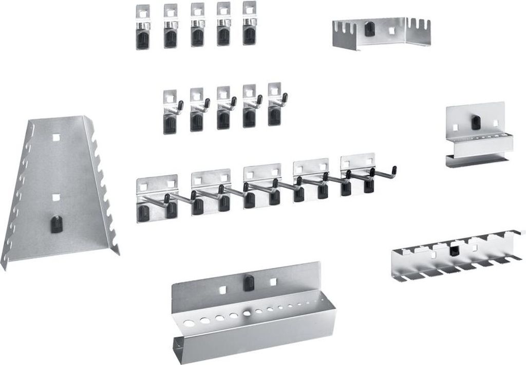 Hakensortiment 20-teilig für Lochplatten für Lochplatten