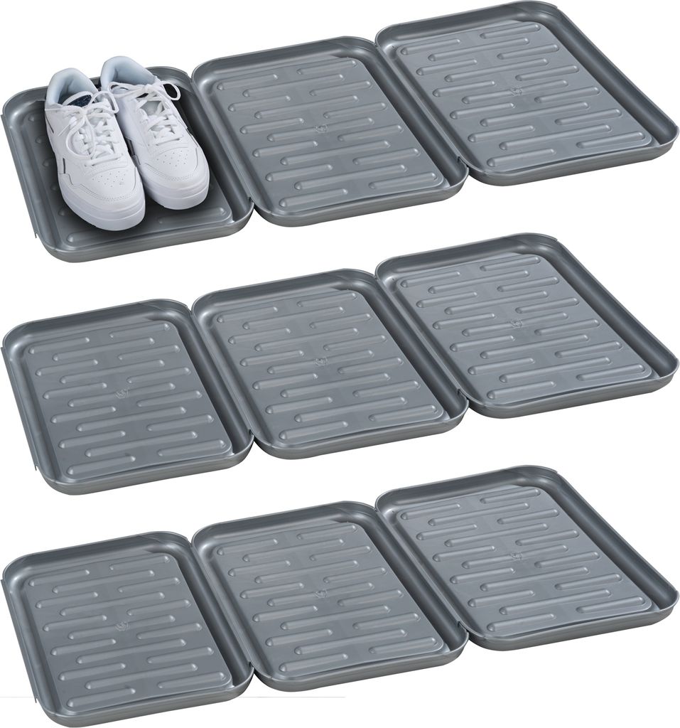 Schuhabtropfschalen-Set - Grau - Kunststoff - je 27 x 35 cm - 9er Set