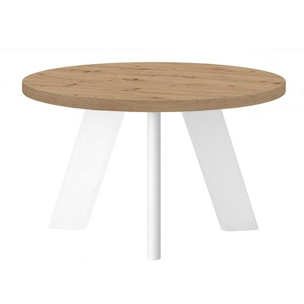 Couchtisch LEX Durchmesser 60 cm, Minimalistisch und zeitlos - Eiche Artisan / Weiß