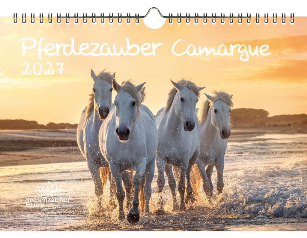 Pferdezauber Camargue DIN A4 Kalender für 2027 Pferde und Fohlen - Seelenzauber