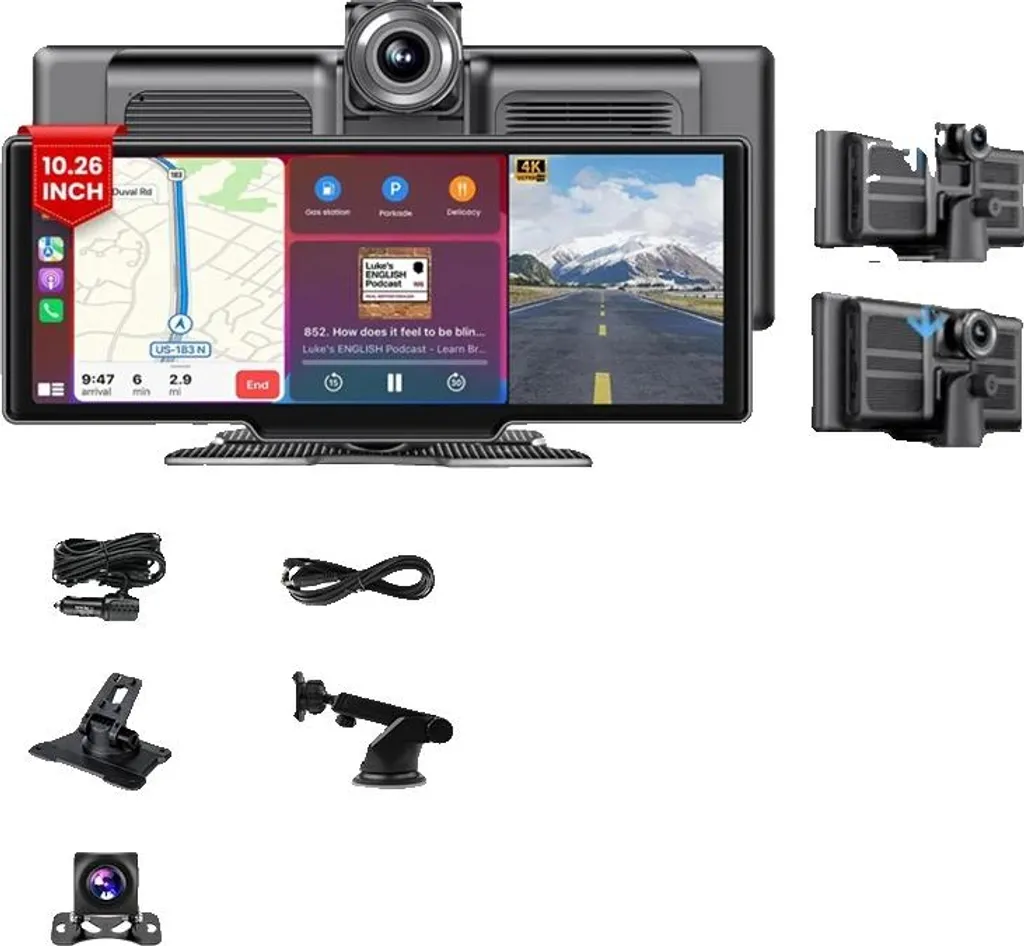 DVR automatico, connessione wireless, doppia registrazione, telecamera posteriore 4K DVR-AHD, 64G-b