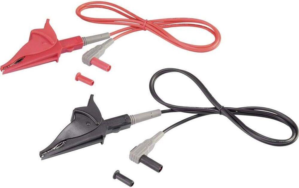 VOLTCRAFT MSL-507 Messleitung Stecker 4 mm Krokoklemmen 1.00 m Schwarz, Rot 1 St.