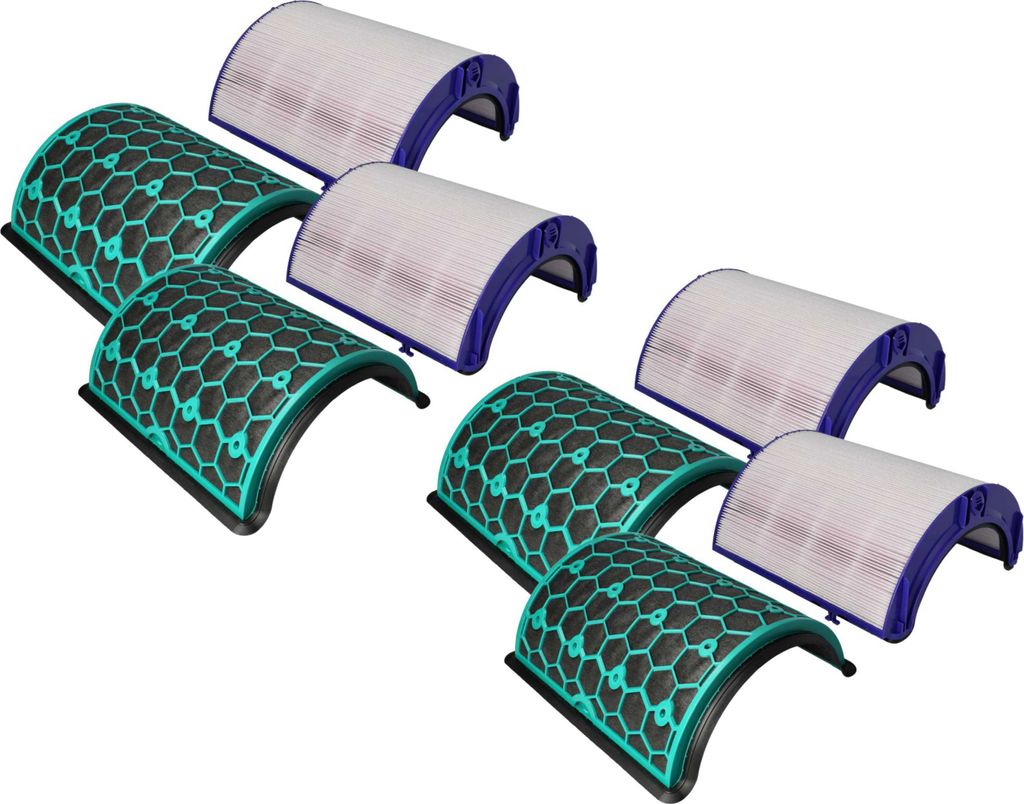 vhbw 4-teiliges Filter-Set kompatibel mit Dyson Hot + Cool Autoreact HP7A Luftreiniger - HEPA-Filter, Aktivkohlefilter