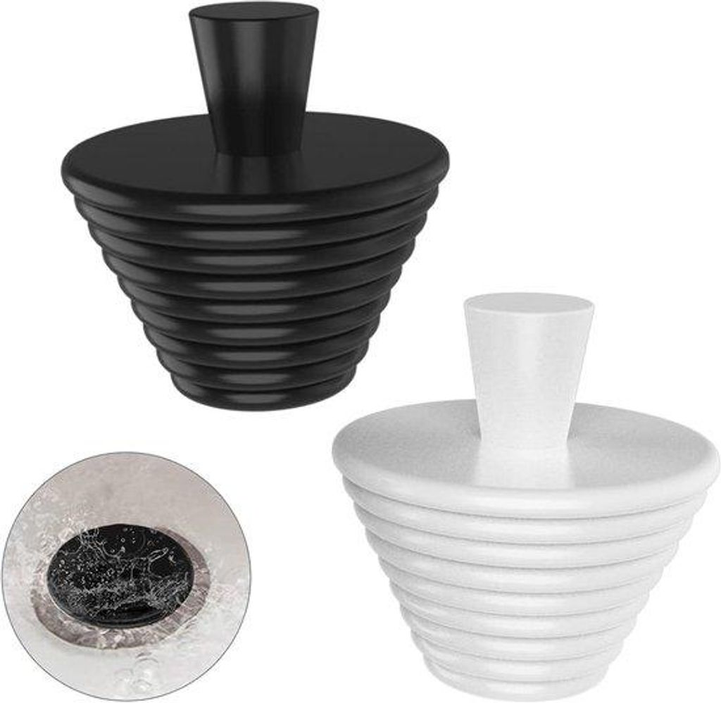 Silikon Abflussstopper Küche Badewanne schwarz weiß