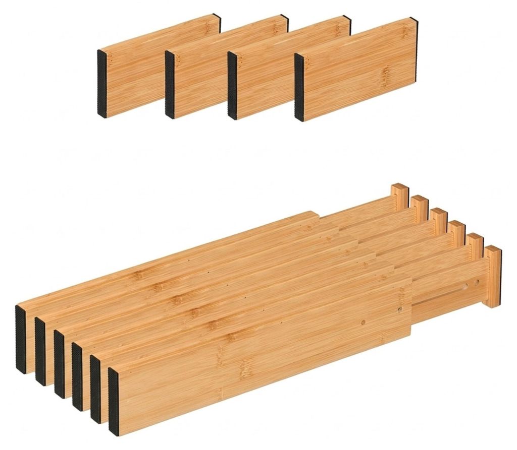 Relaxdays Schubladentrenner, 10 tlg. Set, verstellbare Produktbild  KI-generiertes Bild