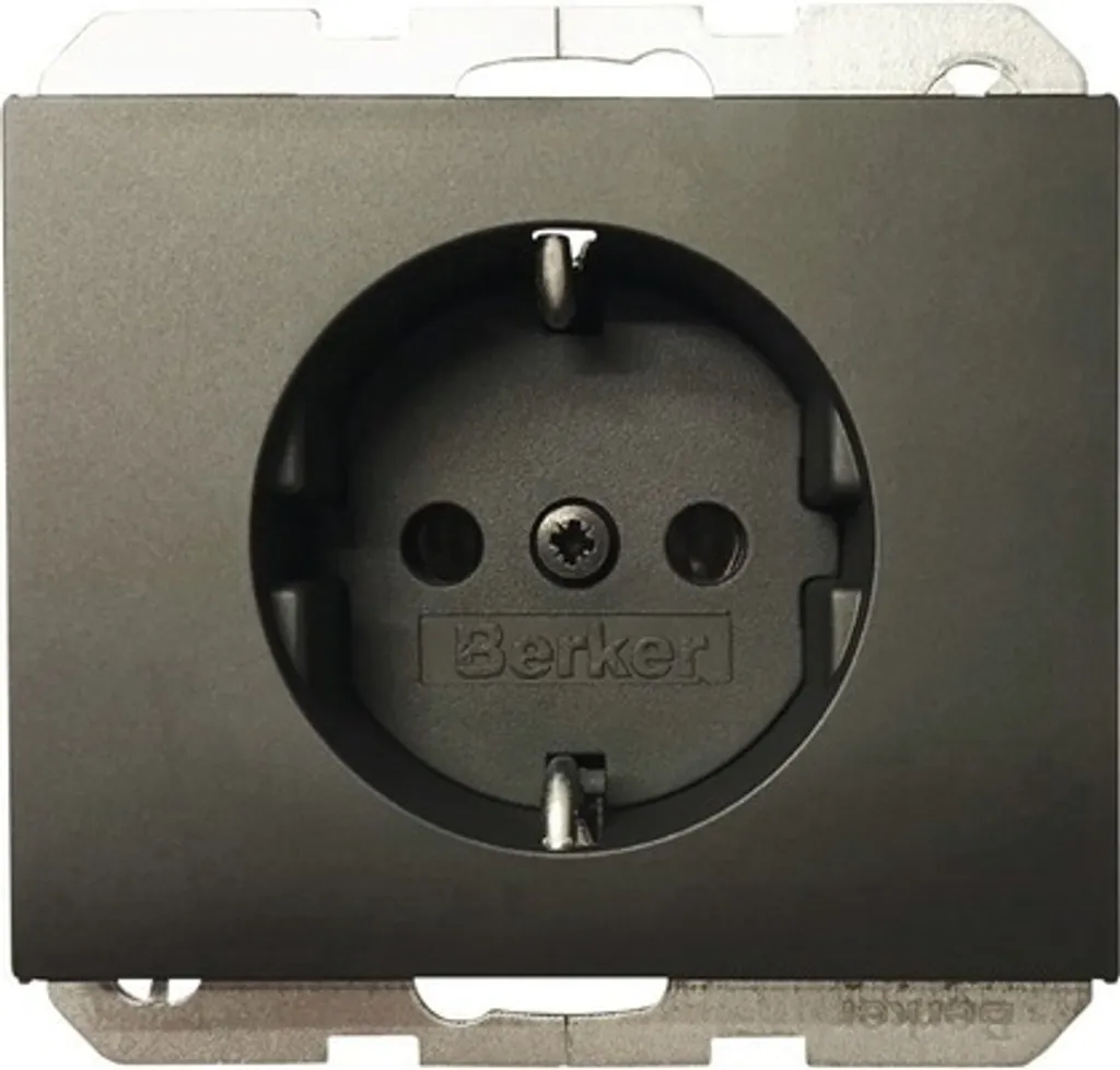 Prise électrique anthracite mat pour salon et bureau série Berker - 3