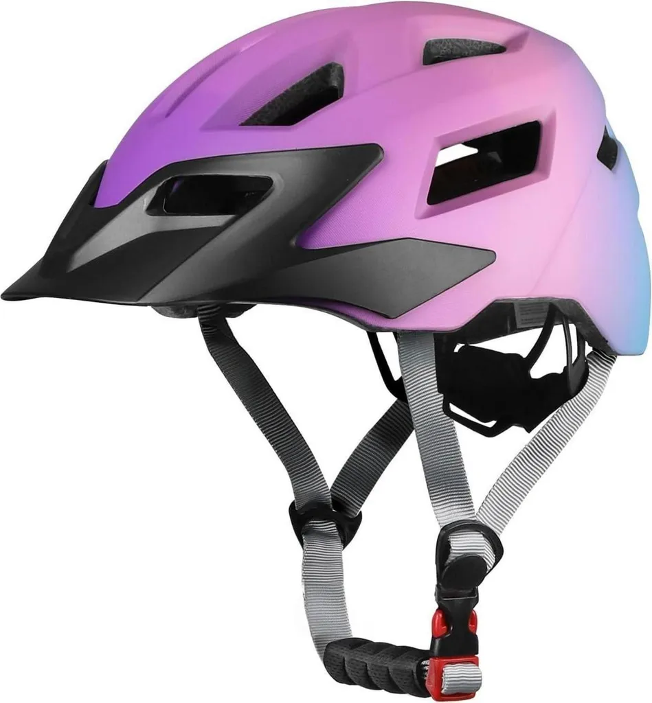 Casque vélo enfant bleu 52-56 cm S réglable avec visière et ventilation