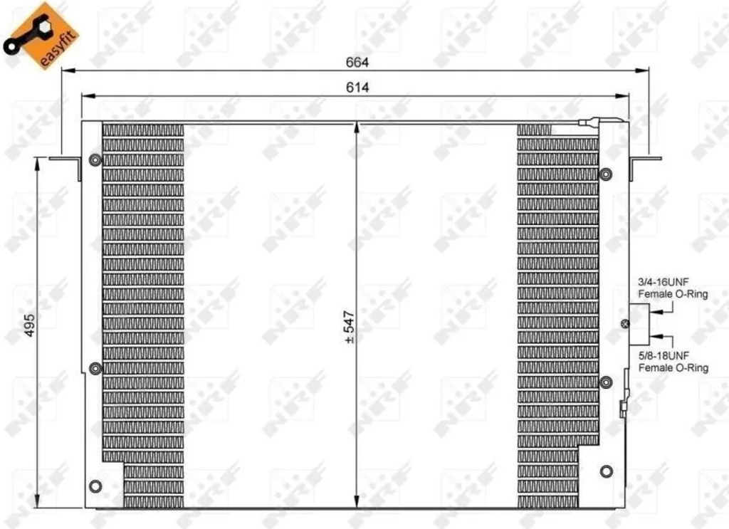 Condenseur climatisation NRF 35657 haute performance OE AWR1624 P38A