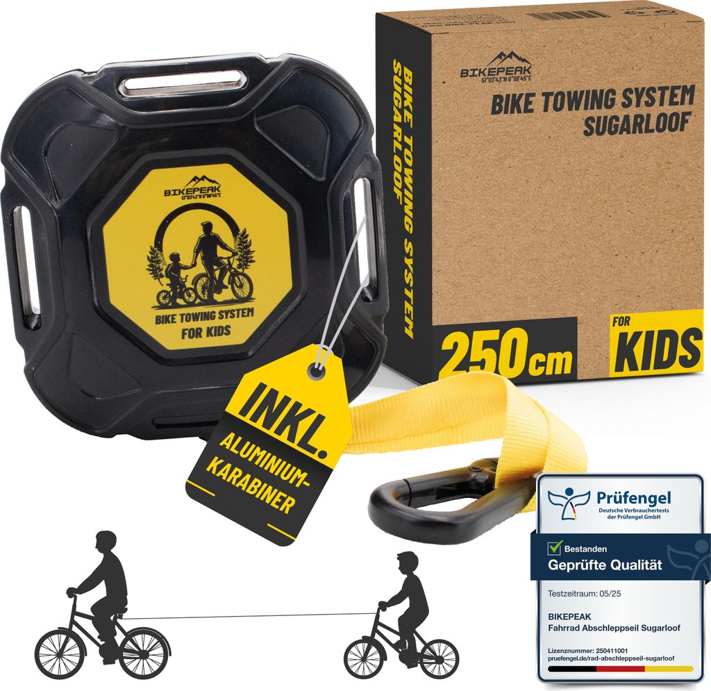 BikePeak Fahrrad Abschleppseil Sugarloof 250cm