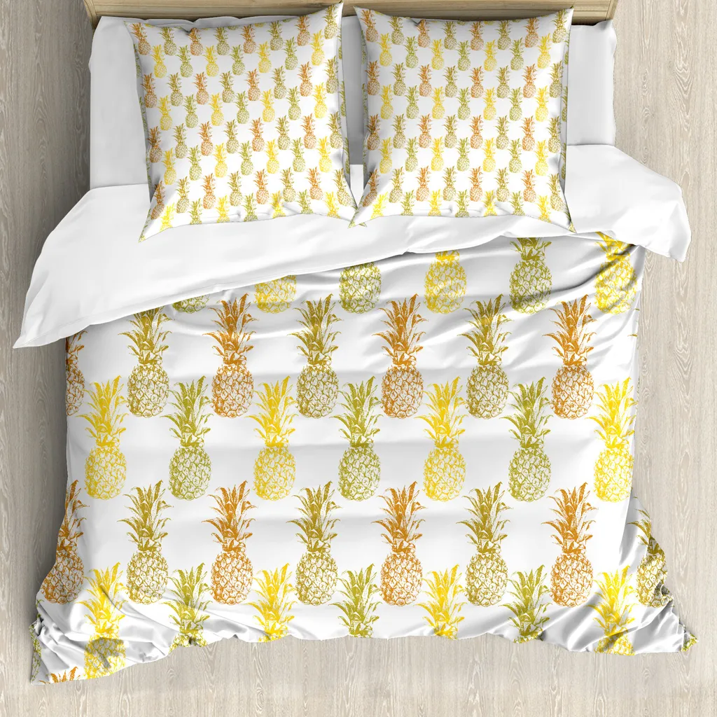Set Copripiumino Tropicale ABAKUHAUS Matrimoniale Ananas - Antiacaro - 1