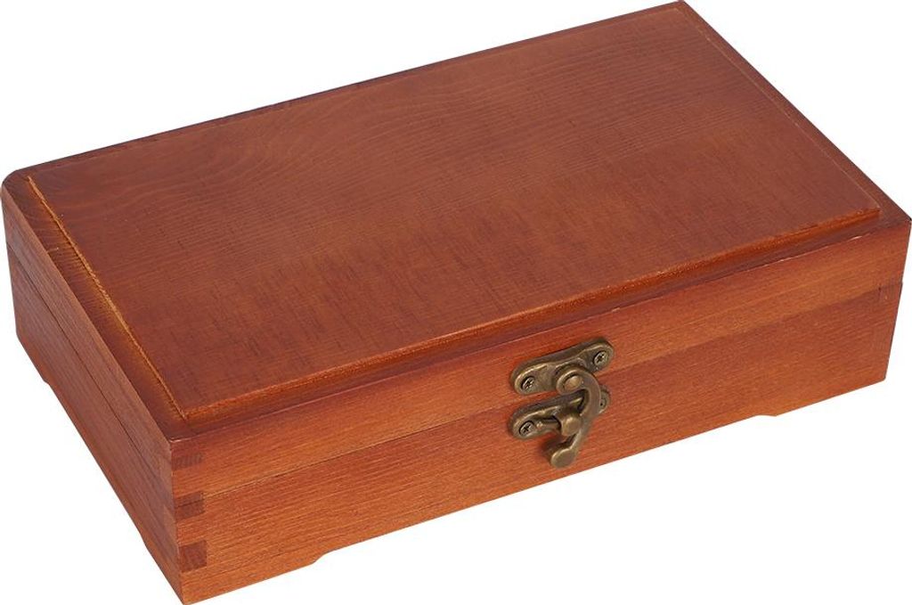 Holz skizzierende Bleistiftbox antike massive Holzquadrat Produktbild 