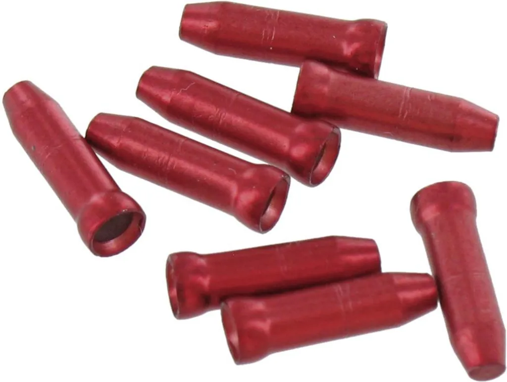 Var Embout de Câble de Vélo en Aluminium Rouge - Pack de 200 Unités
