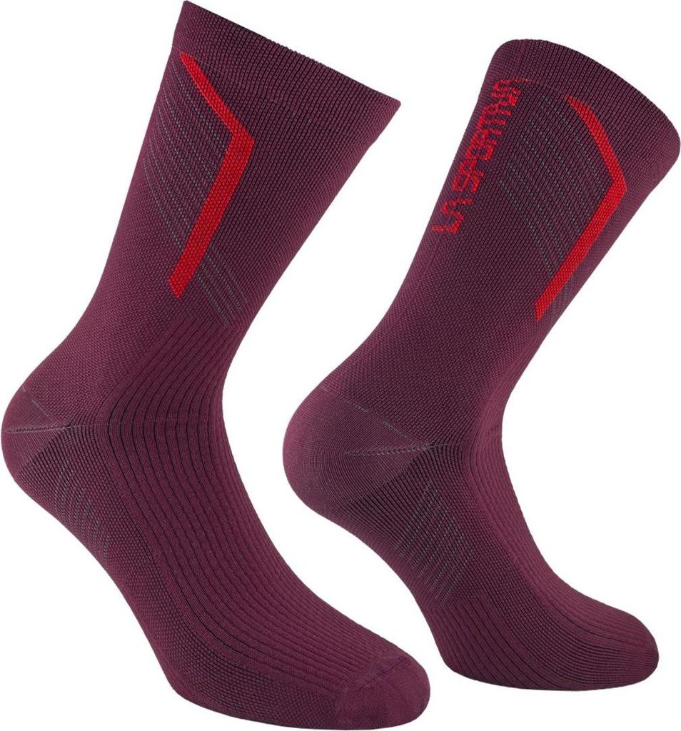 Flow Trail Socken - leichte Socken für Berg- und Trailrunning - La Sportiva, Größe:L, Farbe:R25R24-Redwood/Mountain Red