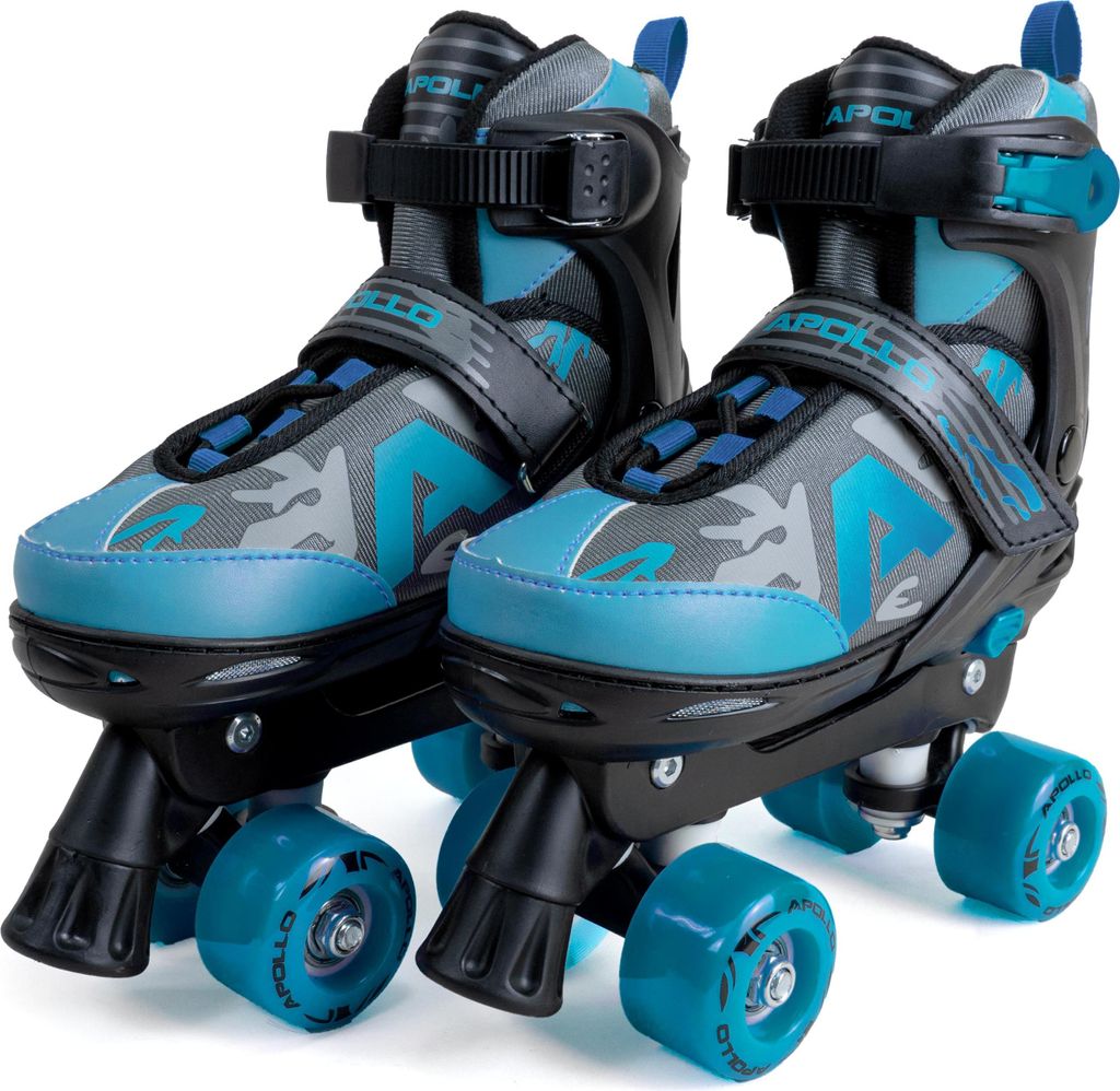 Apollo Champion Adjustable Quad Skate - verstellbare Rollschuhe mit LED Rädern für Kinder , Rollerskates für Jungen und Mädchen Größe L (39-4...
